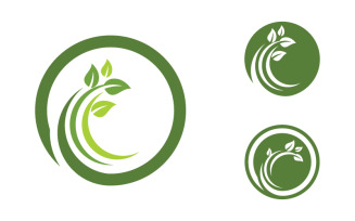 Organic Leaf Logo nature Healthy vegan concept illustration v.3