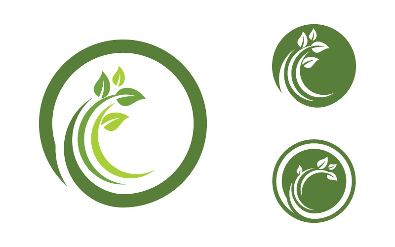 Organic Leaf Logo nature Healthy vegan concept illustration v.3 Logo Template