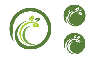 Organic Leaf Logo nature Healthy vegan concept illustration v.5