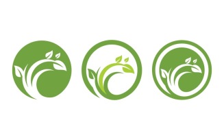 Organic Leaf Logo nature Healthy vegan concept illustration v.6