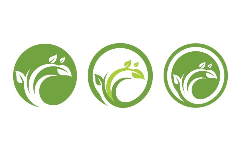 Organic Leaf Logo nature Healthy vegan concept illustration v.6 Logo Template