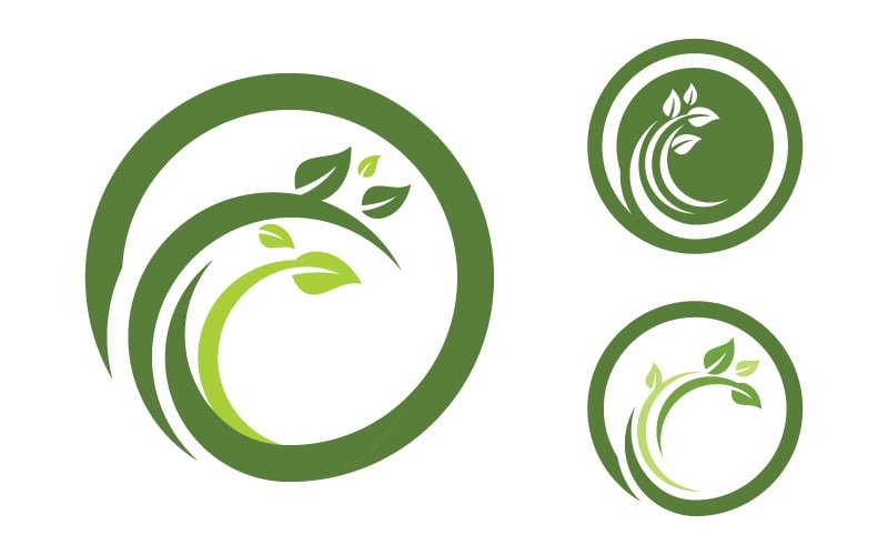 Organic Leaf Logo nature Healthy vegan concept illustration v.8 Logo Template
