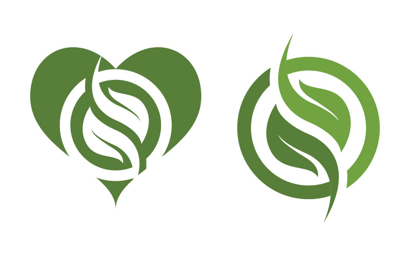 Organic Leaf Logo nature Healthy vegan concept illustration v.9 Logo Template