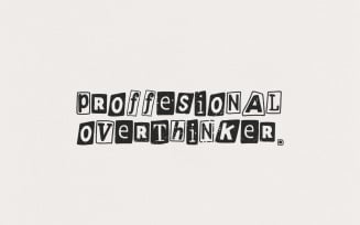 Professional Overthinker PNG, Sublimation DTF Design, Retro Typewriter, Distressed Vintage, Mental