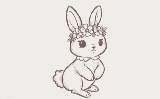Western Bunny PNG, Easter Bunny, Floral Bunny PNG, Happy Easter PNG, Easter Western PNG, Funny