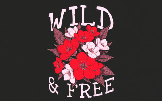 Wild And Free Png, Vintage Retro Design, Clipart, Sublimation Download, Shirt Design, T-shirt