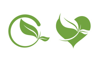 Organic Leaf Logo nature Healthy vegan concept illustration v.11