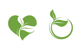 Organic Leaf Logo nature Healthy vegan concept illustration v.14
