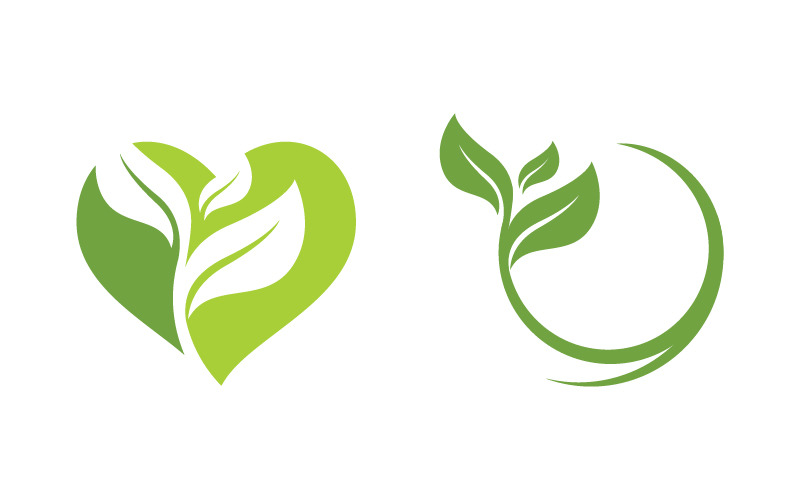 Organic Leaf Logo nature Healthy vegan concept illustration v.15 Logo Template