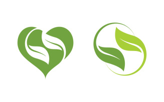 Organic Leaf Logo nature Healthy vegan concept illustration v.16