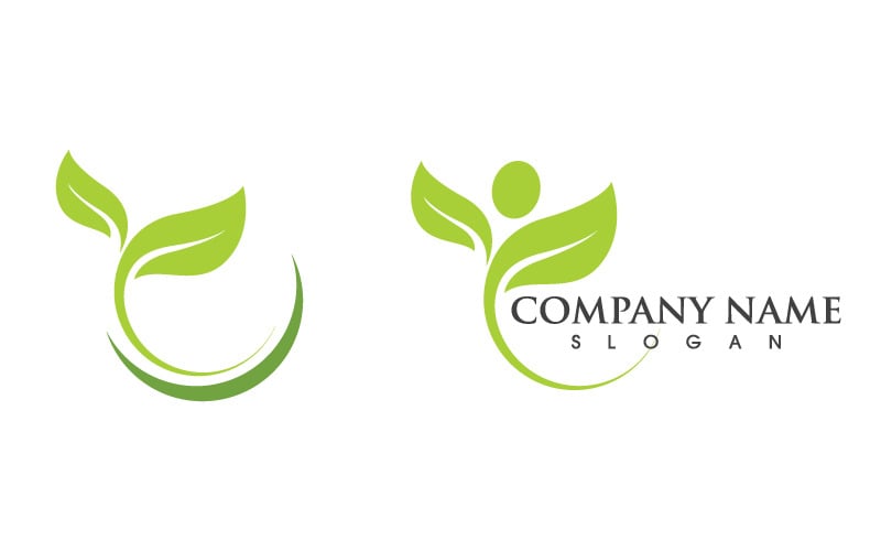 Organic Leaf Logo nature Healthy vegan concept illustration v.17 Logo Template