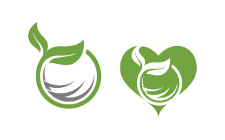 Organic Leaf Logo nature Healthy vegan concept illustration v.18