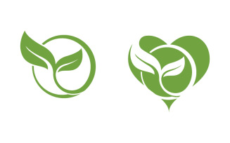 Organic Leaf Logo nature Healthy vegan concept illustration v.20
