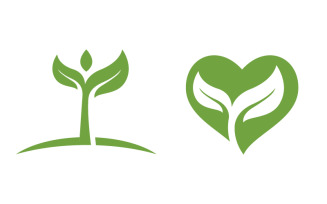 Organic Leaf Logo nature Healthy vegan concept illustration v.21