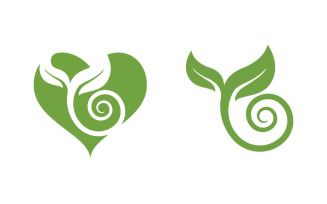 Organic Leaf Logo nature Healthy vegan concept illustration v.26