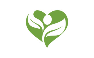Organic Leaf Logo nature Healthy vegan concept illustration v.28