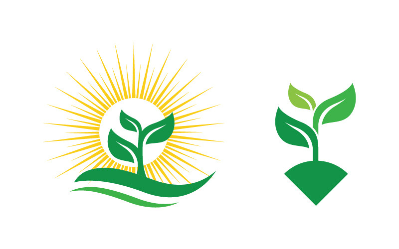 Organic Leaf Logo nature Healthy vegan concept illustration v.33 Logo Template