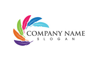 Pen feather education logo illustration design template v.10