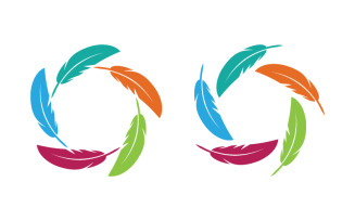 Pen feather education logo illustration design template v.13