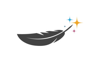 Pen feather education logo illustration design template v.16