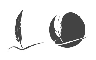 Pen feather education logo illustration design template v.17