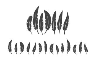 Pen feather education logo illustration design template v.3