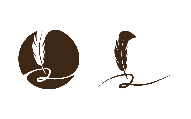 Pen feather education logo illustration design template v.5 Logo Template