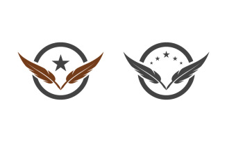 Pen feather education logo illustration design template v.9