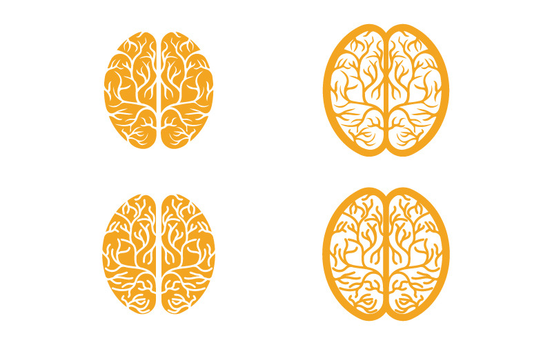 Brain Healthy Medical icon illustration template vector v.2 Logo Template