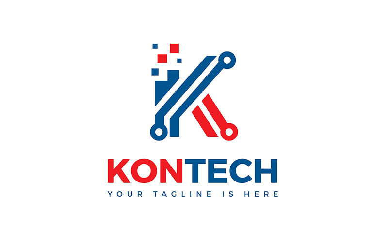 Kontech Logo, K Logo, Technology Logo Logo Template