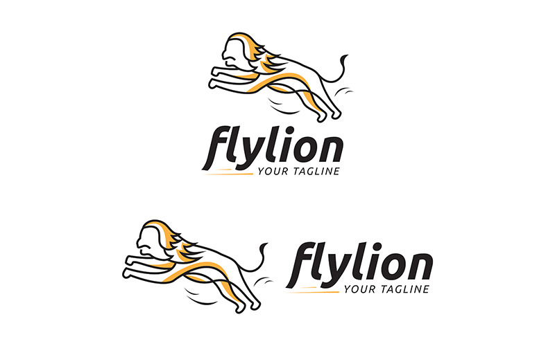Lion Logo, Fly Lion Logo, Lion Jumb Logo Logo Template