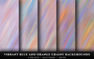 Vibrant Blue and Orange Grainy Texture Backgrounds