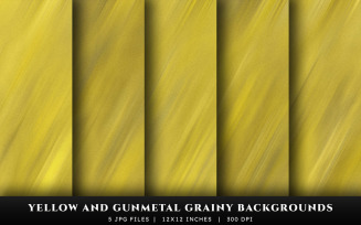 Yellow and Gunmetal Grainy Texture Backgrounds