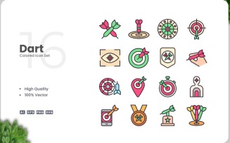 16 Dart Icon Color Collection