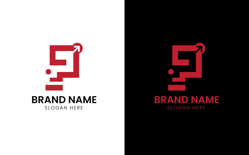 Letter P arrow financial logo-841 Logo Template