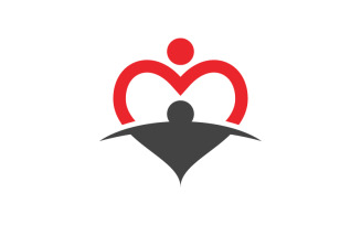Love icon Adoption care community network and social logo v.2