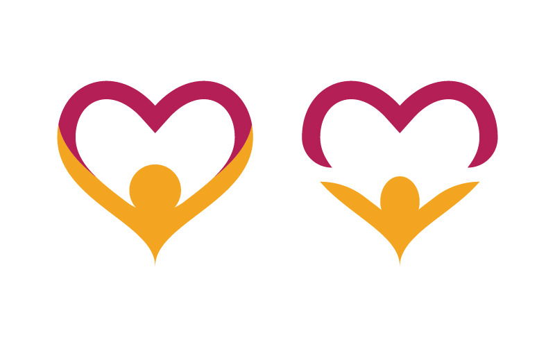 Love icon Adoption care community network and social logo v.3 Logo Template