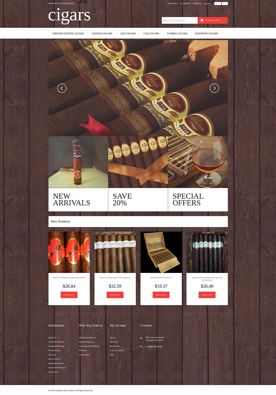 Cigar Flavor Magento Theme New Screenshots BIG