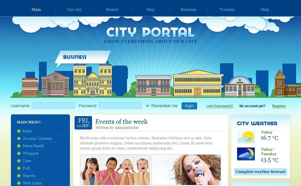 City Portal PSD Template 50430