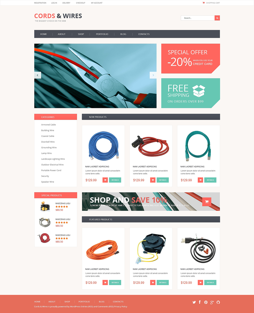 Cords  Wires Store WooCommerce Theme New Screenshots BIG