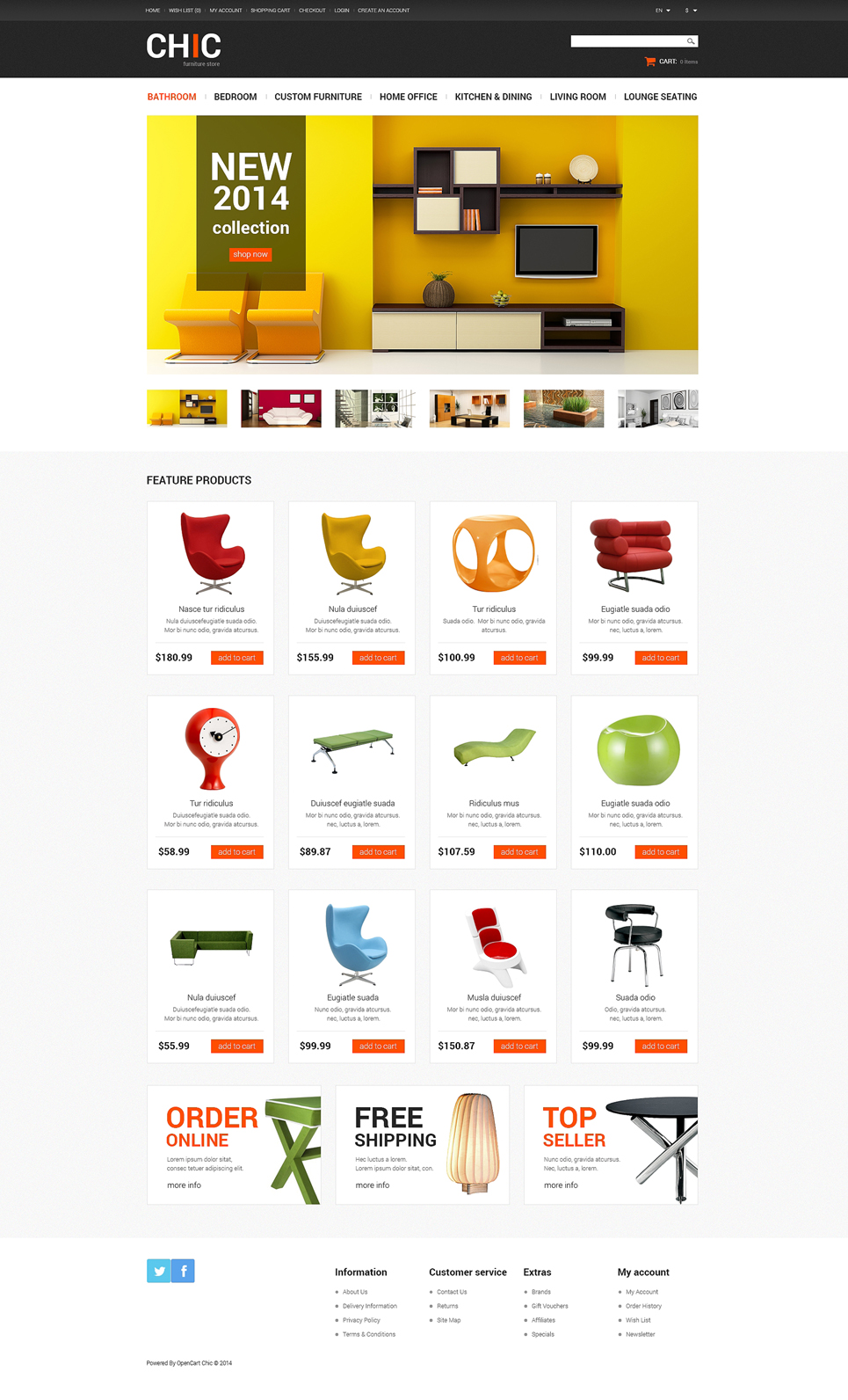 Furniture Store OpenCart Template New Screenshots BIG