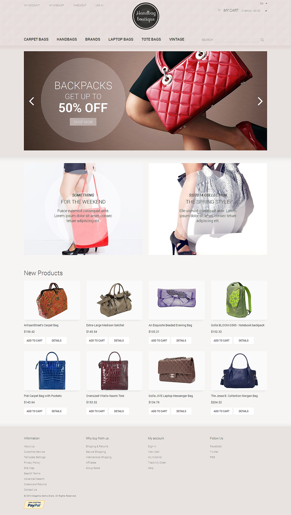 Handbag Boutique Magento Theme New Screenshots BIG