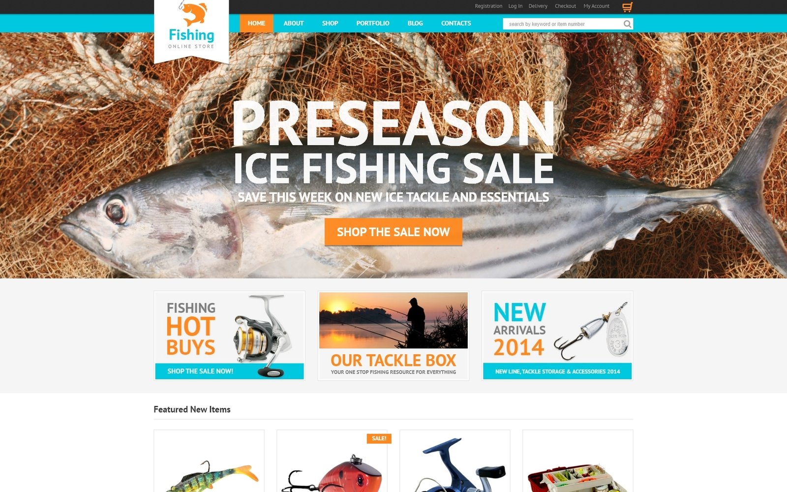 "Hobby Fishing" Responsive WooCommerce Thema №50440