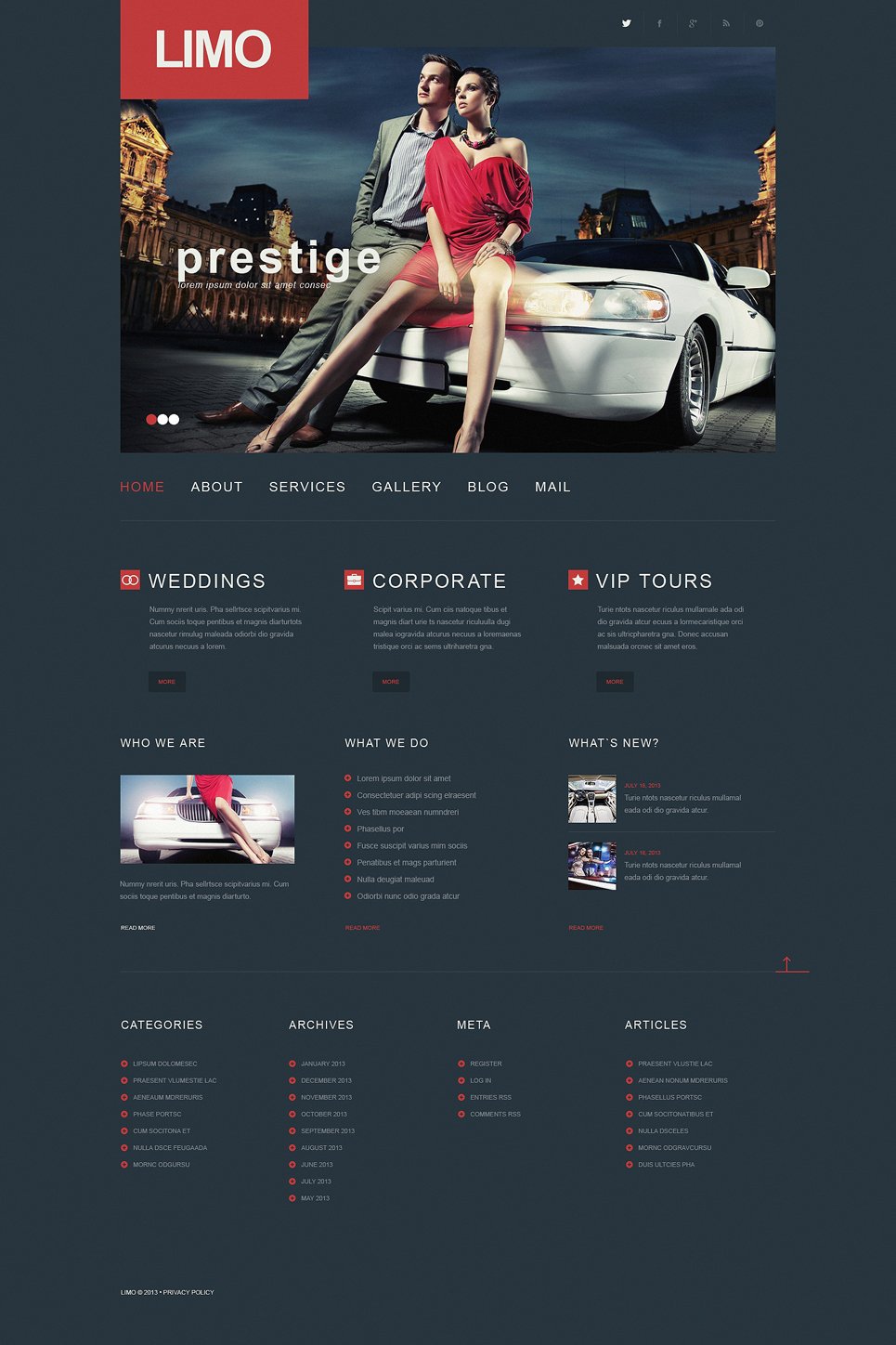 Limousine Services Responsive WordPress Theme New Screenshots BIG