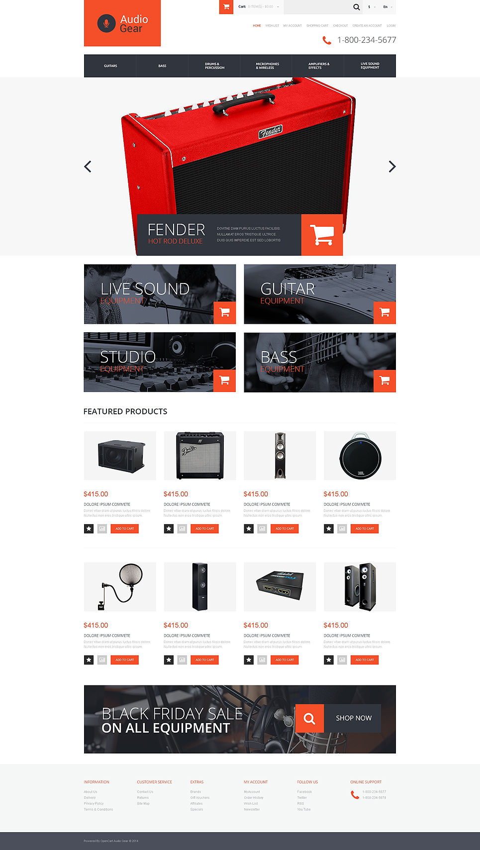 Music Store Responsive OpenCart Template New Screenshots BIG