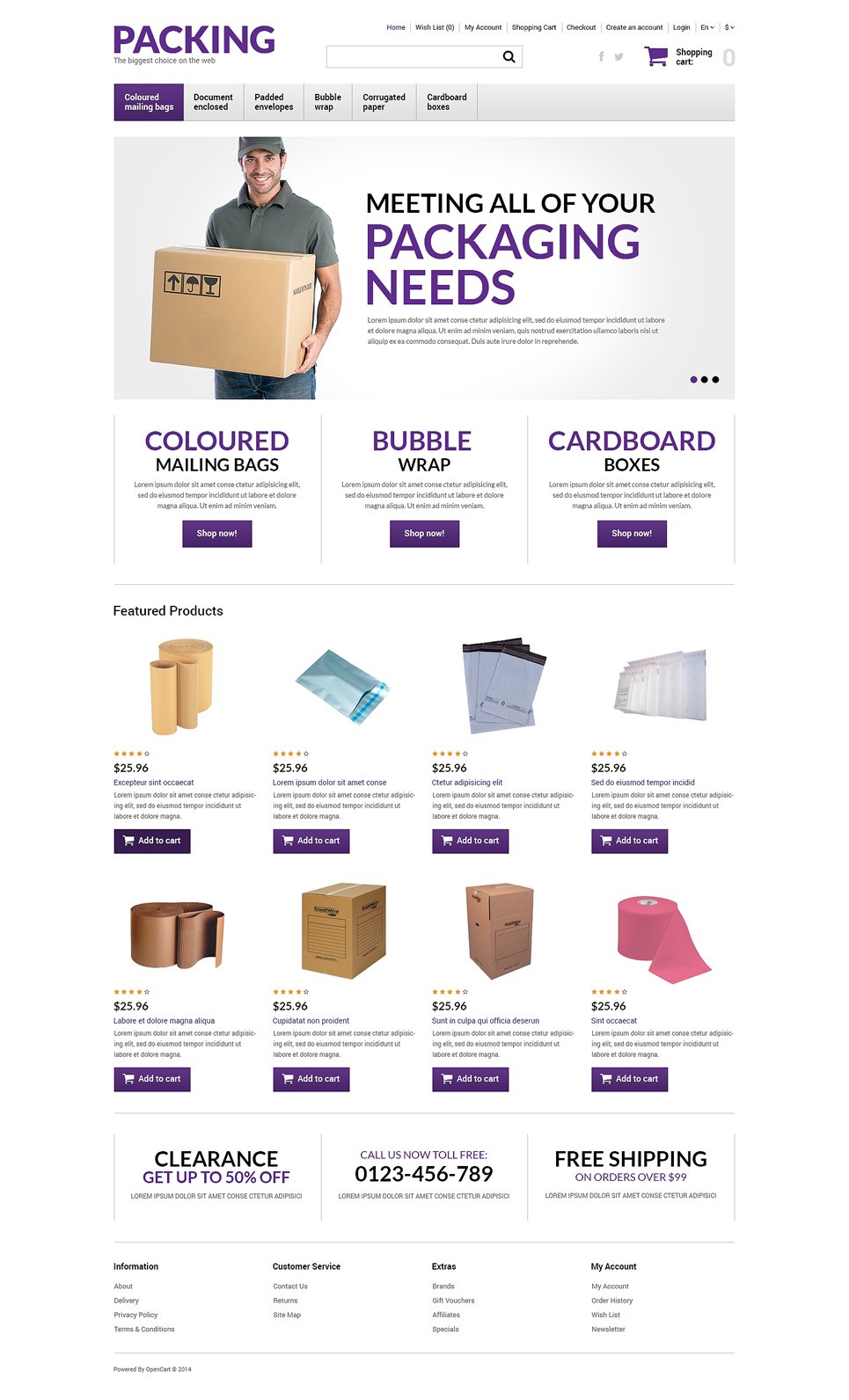 Packing Products Store OpenCart Template New Screenshots BIG