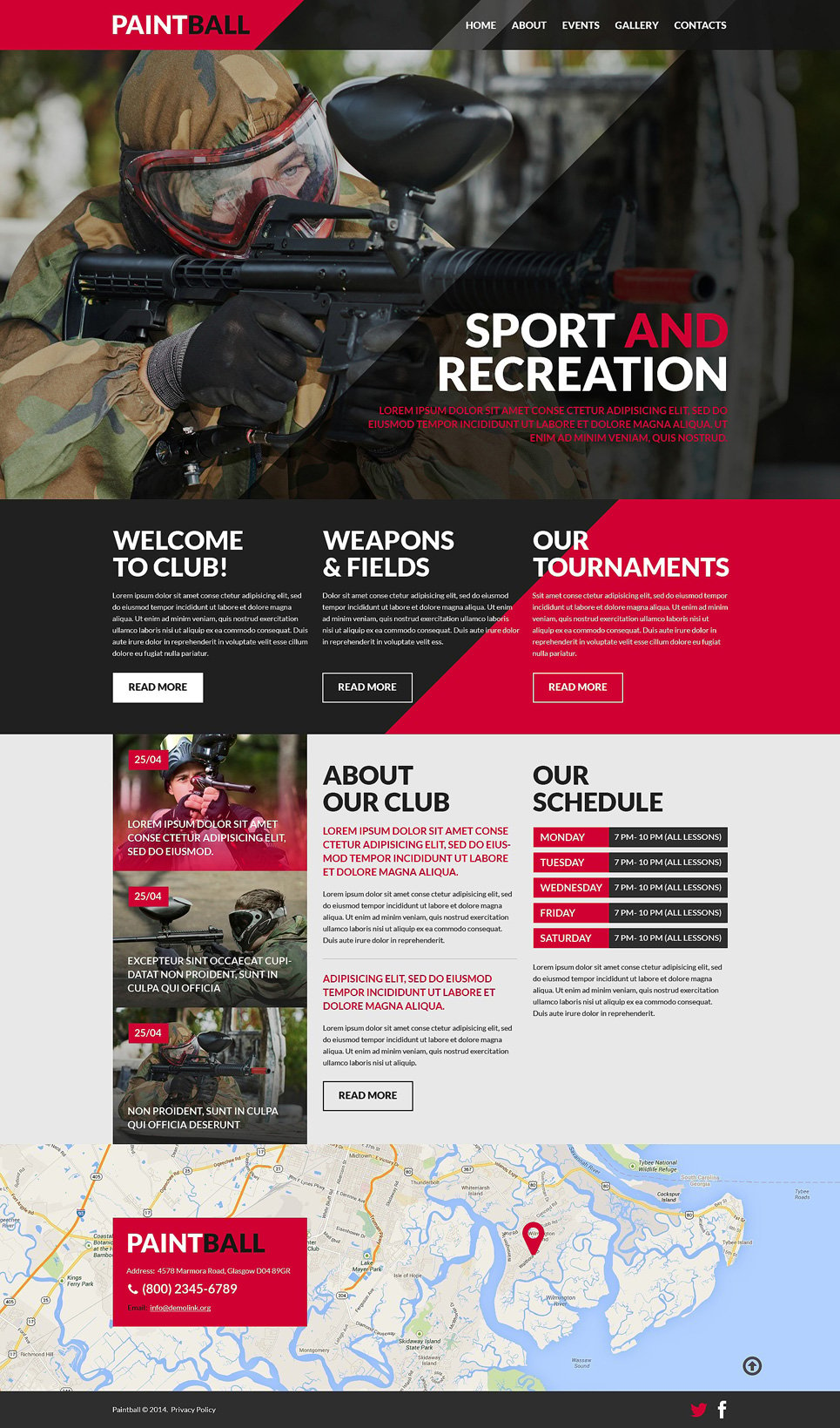 Paintball Responsive Website Template New Screenshots BIG