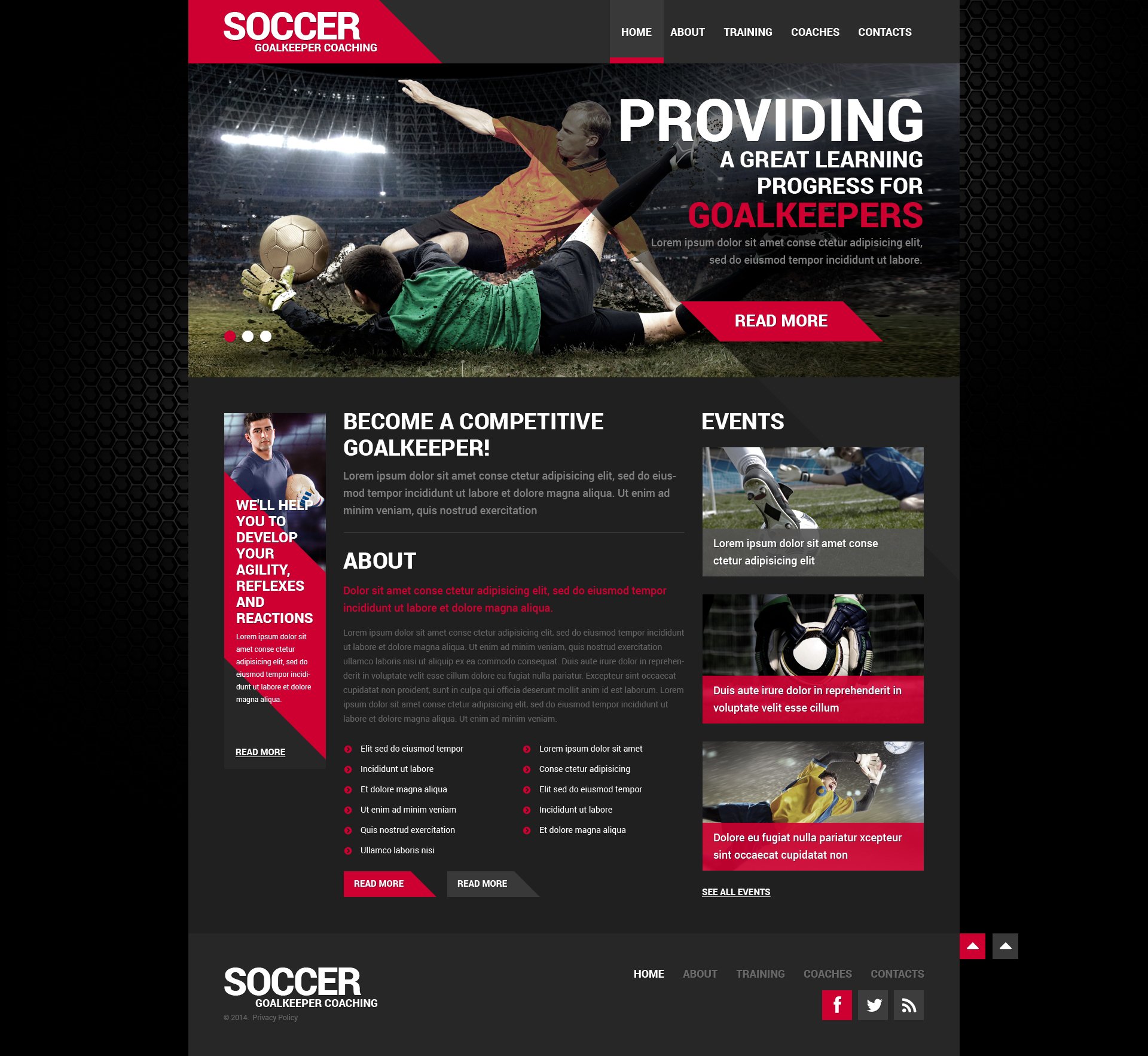 Soccer Responsive Website Template #50452