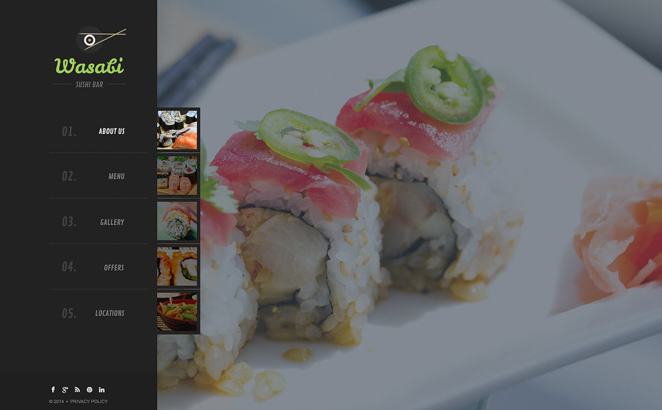 Sushi Bar Website Template #50445