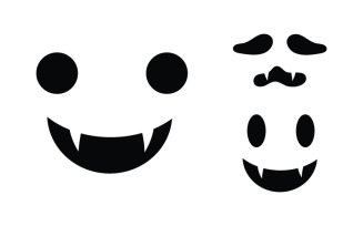 Black Cute ghost Vector icon design illustration v.12